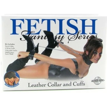 Fetish Fantasy Leather Collar and Cuffs