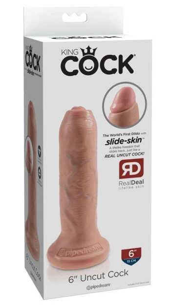 King Cock Uncut Flesh Dildo