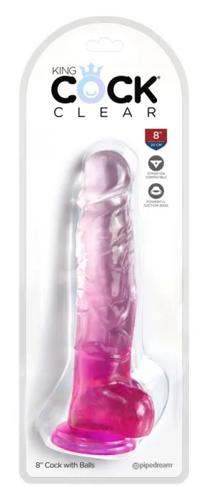 King Cock Clear 8 Cock With Balls