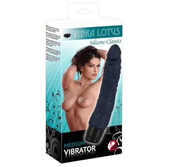 Vibra Lotus Silicone Classics Black Vibrator