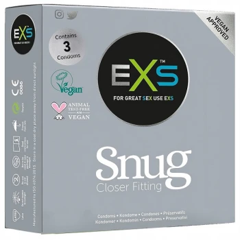 EXS Snug Fit 3 vnt. prezervatyvų dėžutė