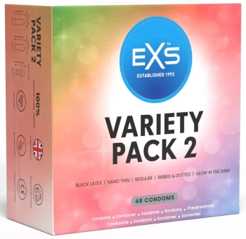 EXS Variety Pack 2 prezervatyvų rinkinys 48 vnt. dėžutėje