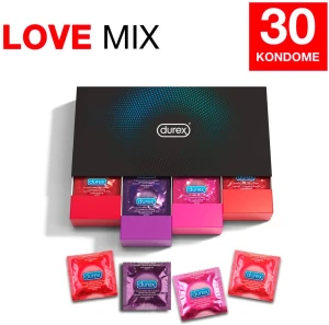 Durex Love Collection 30 vnt. prezervatyvų dėžutė