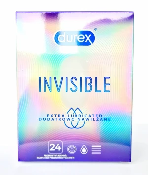 Durex Invisible Extra Lubricated 24 vnt. Durex Invisible Extra Lubricated 24 vnt.