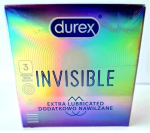 Durex Invisible Extra Lubricated 3 vnt Durex Invisible Extra Lubricated 3 vnt