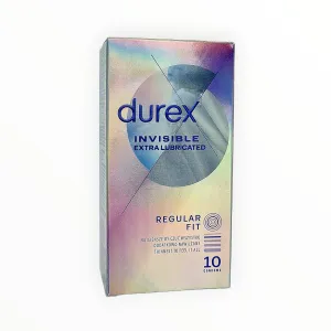 Durex Invisible Extra Lubricated 10 vnt.