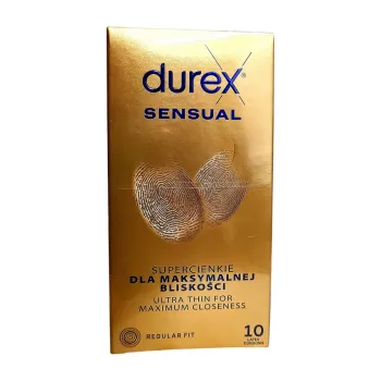 Prezervatyvai Durex Sensual 10 vnt. dėžutėje