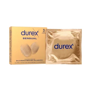 Durex Sensual 3 vnt. prezervatyvų dėžutė Durex Sensual 3 vnt. prezervatyvų dėžutė
