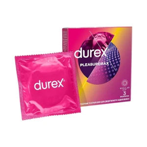 Durex Pleasuremax 3 vnt. prezervatyvų dėžutė Durex Pleasuremax 3 vnt. prezervatyvų dėžutė