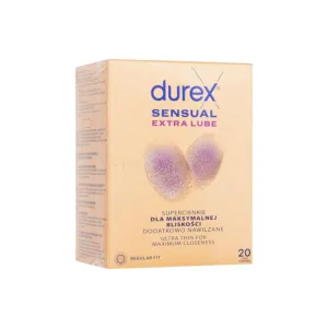 Durex Sensual Extra Lube 20 vnt. prezervatyvų dėžutė
