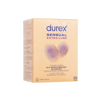 Durex Sensual Extra Lube 20 vnt. prezervatyvų dėžutė