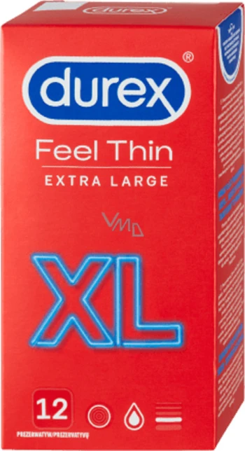 Prezervatyvai Durex Feel Thin Extra Large XL 12 vnt